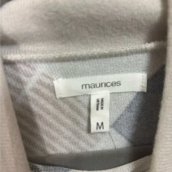 Maurices Women's Mock Neck Sweater - Cream, Brown, and Charcoal Size M - Picture 3 of 4